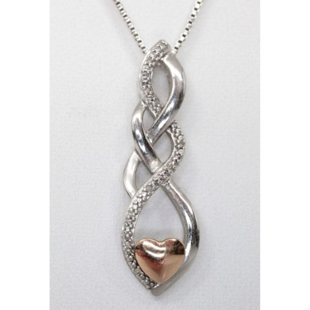 925/10K Gold Accent Diamond Necklace